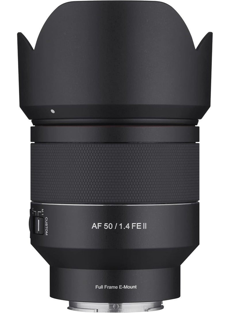 Samyang عدسة ساميانغ AF 50mm f/1.4 سلسلة II للتركيز التلقائي كاملة الإطار لكاميرات سوني E (SYIO5014-E)،أسود - Image 1